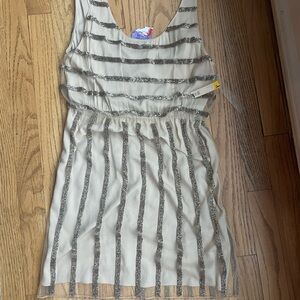 Alice Olivia gold beaded dress nwt! Size 2 small wedding $249 retail designer